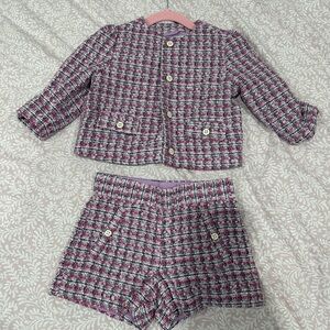 Janie and Jack Pink and White Kids Matching Set